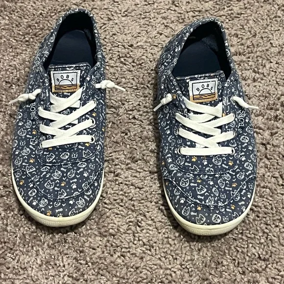 Skechers Women's Bobs B Cute Sneaker Blue Kittens - Picture 7 of 9